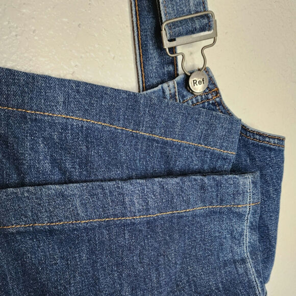 Reformation Jenny Zip Front Denim Jumpsuit Cropped Wide Leg Jean Overalls Kasai - Picture 12 of 13